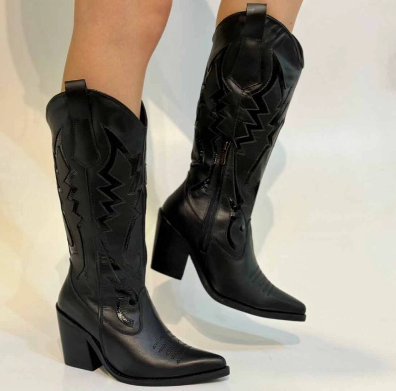 BOTA GINA NEGRO NEGRO EXOTICA - 1