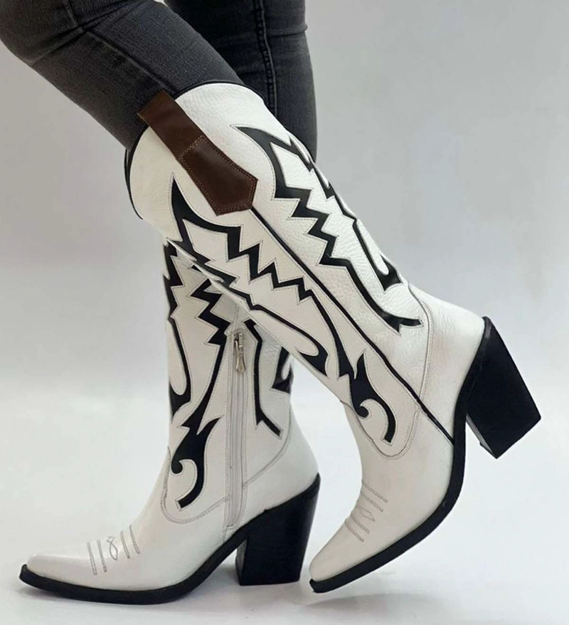 BOTA GINA BLANCO NEGRO EXOTICA - 1