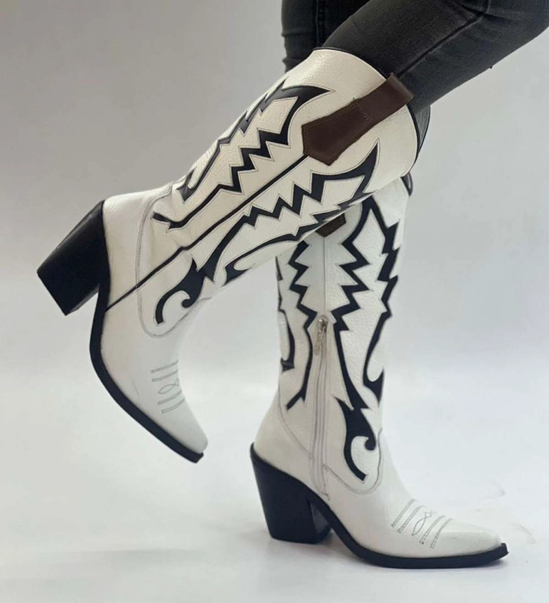 BOTA GINA BLANCO NEGRO EXOTICA - 2
