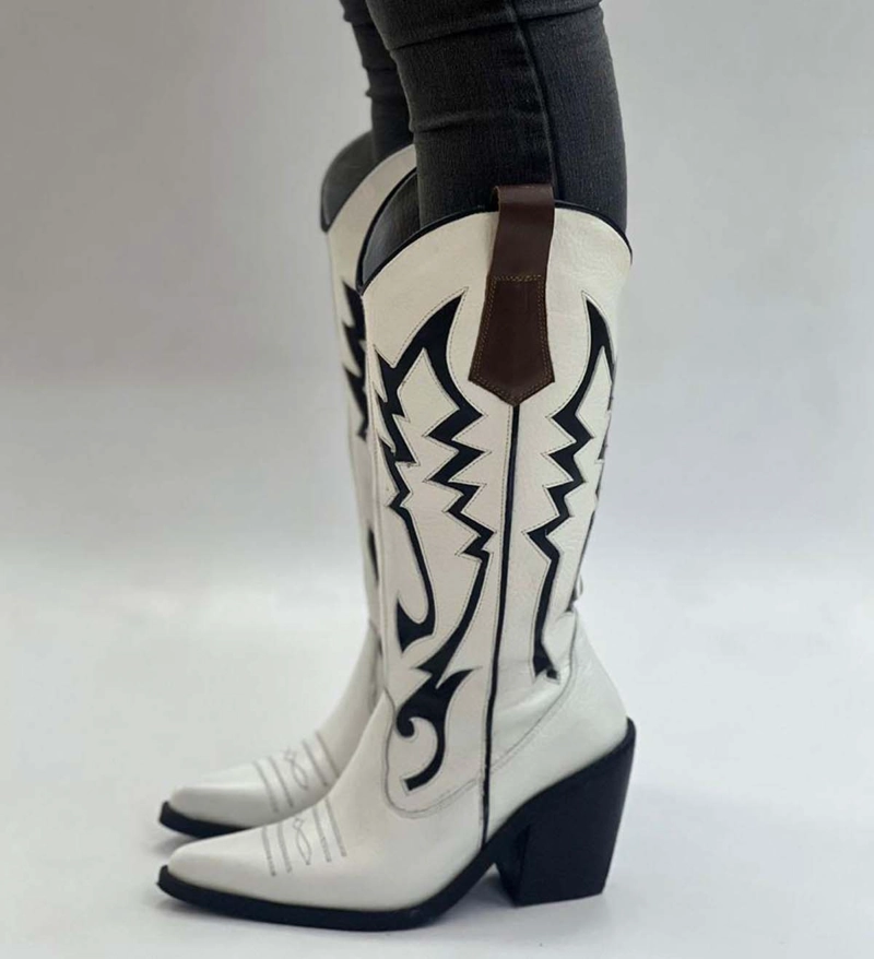 BOTA GINA BLANCO NEGRO EXOTICA - 3