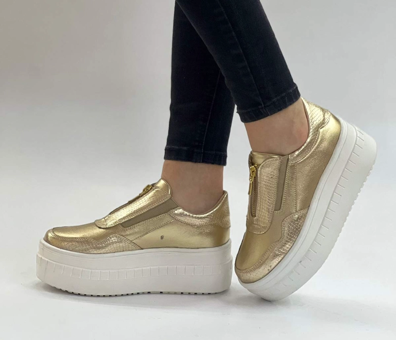 ZAPATILLA BESSY DORADO EXOTICA - 1