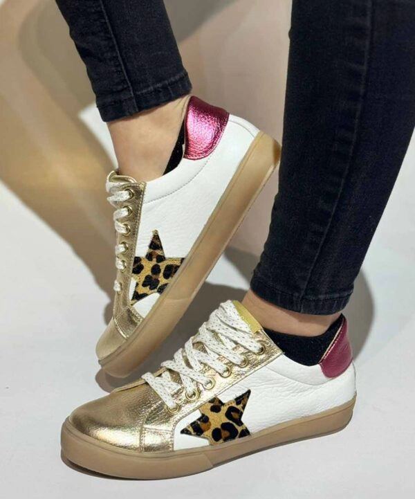 ZAPATILLA BLAIR DORADO PRINT FUCSIA - 1