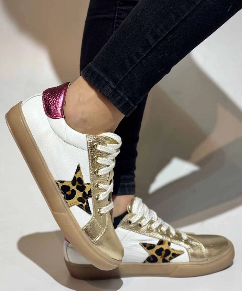ZAPATILLA BLAIR DORADO PRINT FUCSIA - 2
