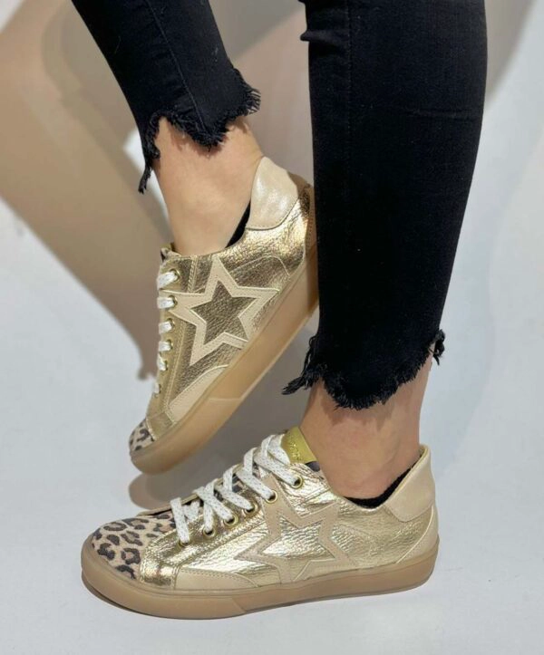 ZAPATILLA FELA DORADO PRINT EXOTICA - 1