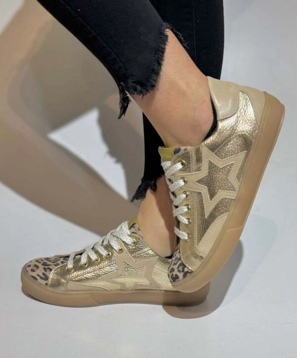 ZAPATILLA FELA DORADO PRINT EXOTICA - 2