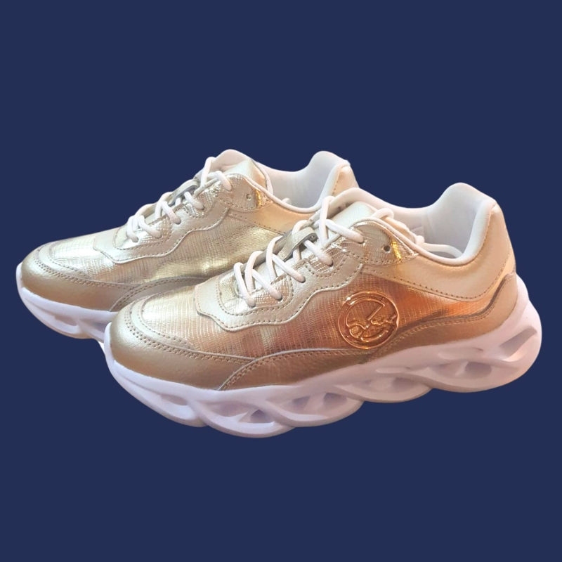 ZAPATILLA FLOWTER DORADO EXOTICA - 1