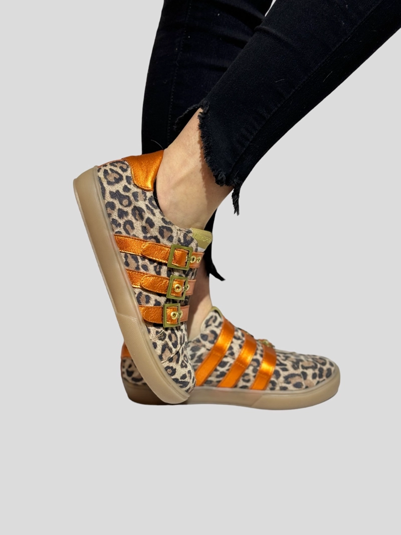 ZAPATILLA GILY ANIMAL PRINT NARANJO EXOTICA - 1