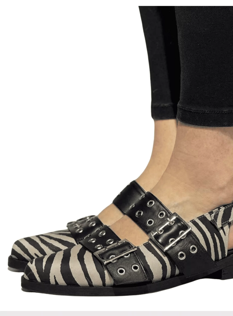 PUNTILLA ELBA CEBRA CORREA NEGRO EXOTICA - 2