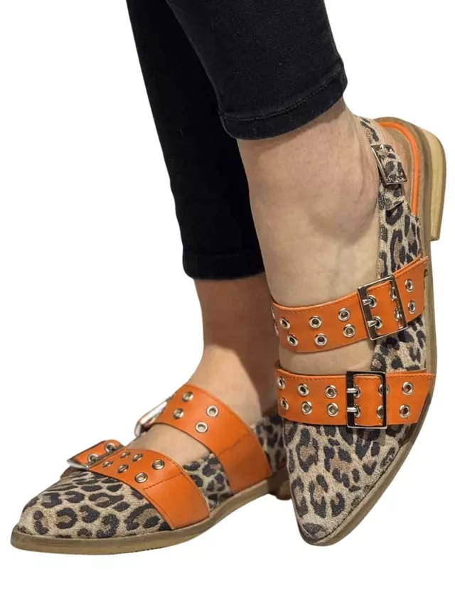 PUNTILLA ELBA ANIMAL PRINT CORREA NARANJA EXOTICA - 2