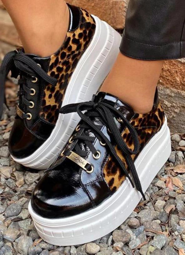 ZAPATILLA WESTON CHAROL NEGRO Y ANIMAL PRINT EXOTICA - 1