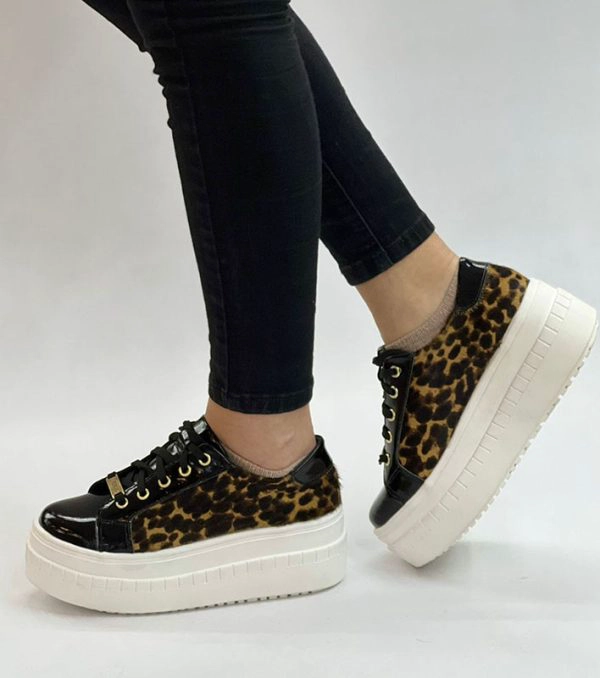 ZAPATILLA WESTON CHAROL NEGRO Y ANIMAL PRINT EXOTICA - 4
