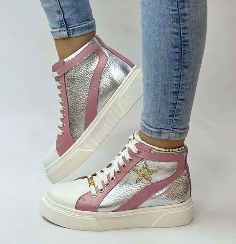 ZAPATILLA NIXI PLATA ROSA EXOTICA - 1