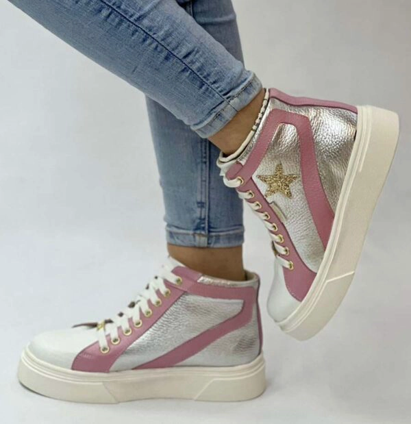 ZAPATILLA NIXI PLATA ROSA EXOTICA - 2
