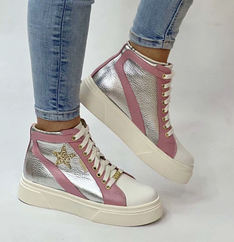 ZAPATILLA NIXI PLATA ROSA EXOTICA - 3