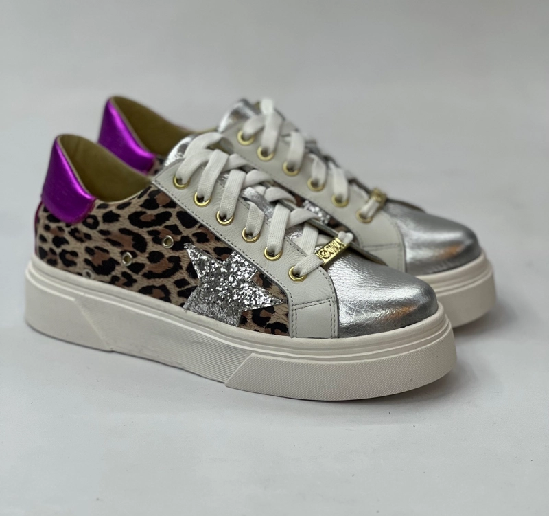 ZAPATILLA MANE ANIMAL PRINT/PLATA/FUCSIA EXOTICA - 3