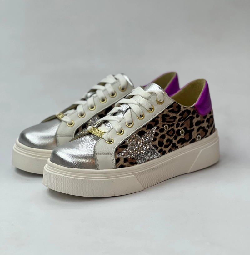 ZAPATILLA MANE ANIMAL PRINT/PLATA/FUCSIA EXOTICA - 4