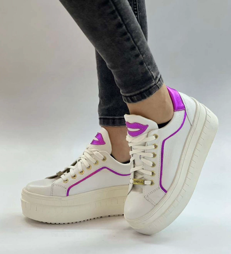 ZAPATILLA KISS BLANCO VIOLETA EXOTICA - 1