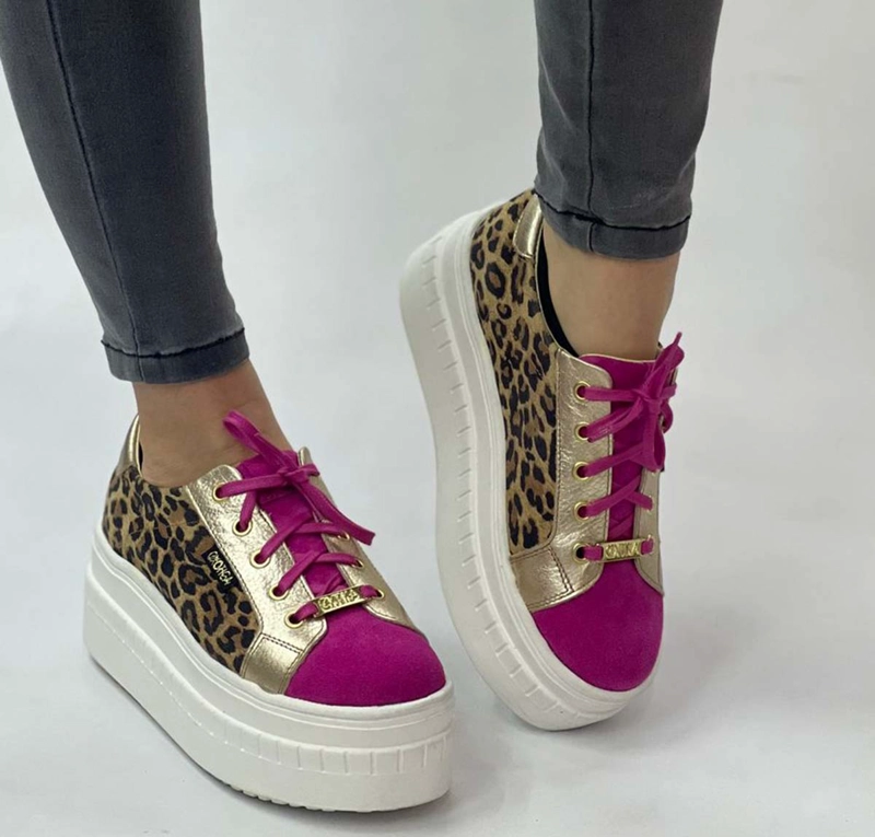 ZAPATILLA WESTON ANIMAL PRINT FUCSIA EXOTICA - 1