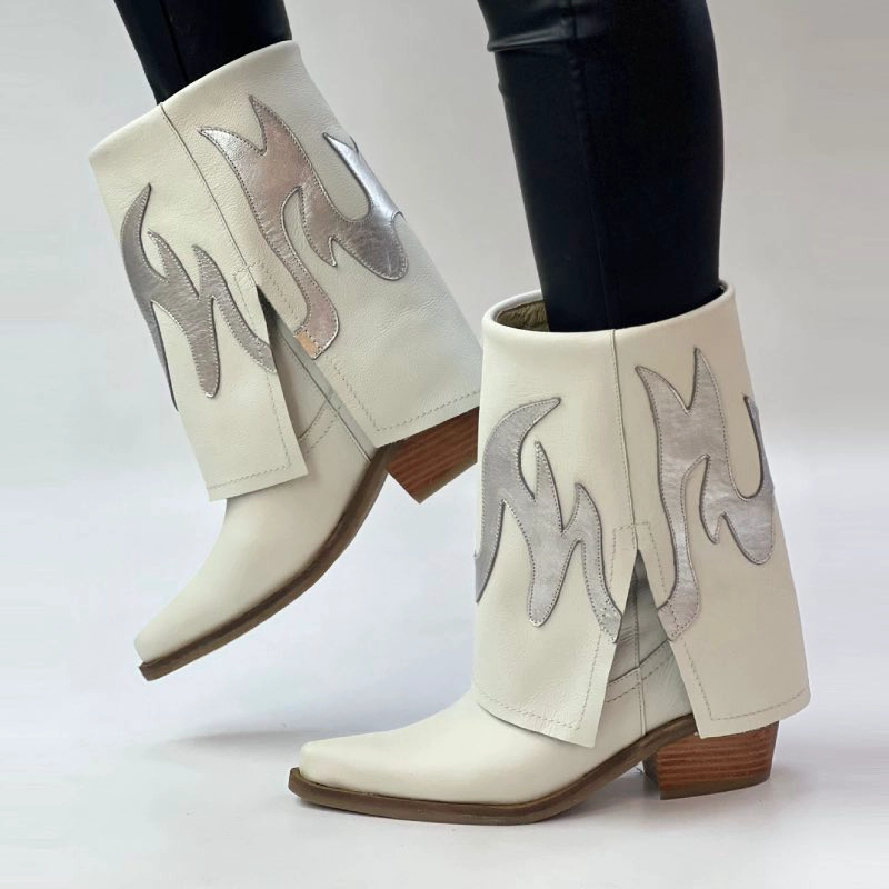 BOTA TESSIA BLANCO PLATA EXOTICA - 1