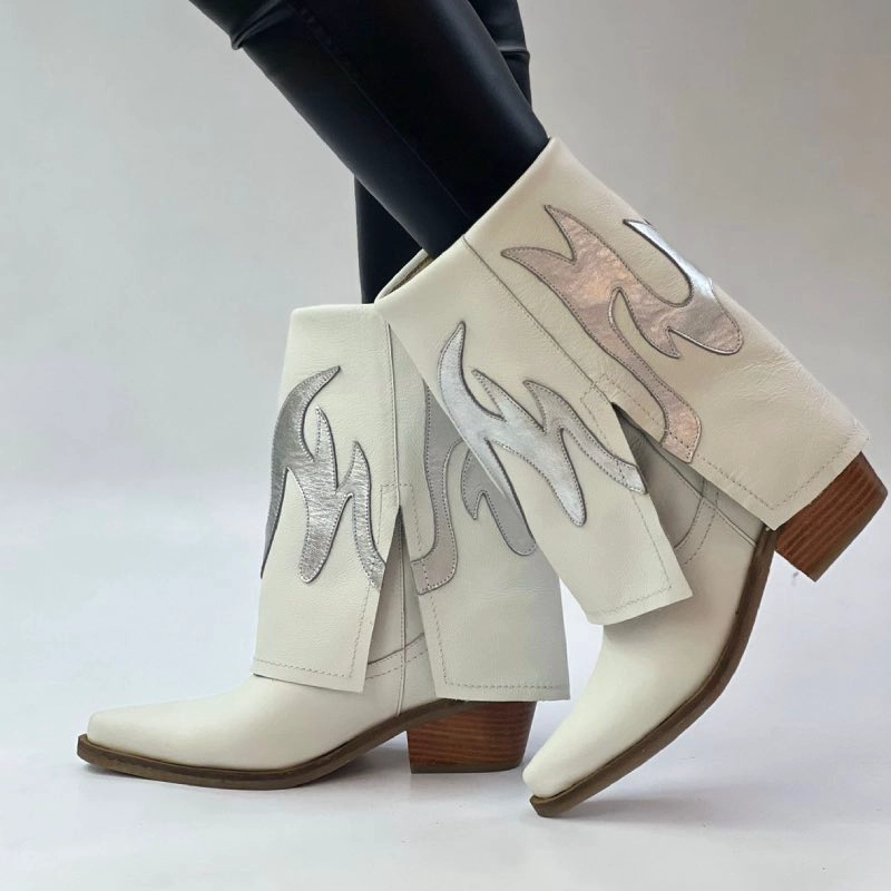 BOTA TESSIA BLANCO PLATA EXOTICA - 2
