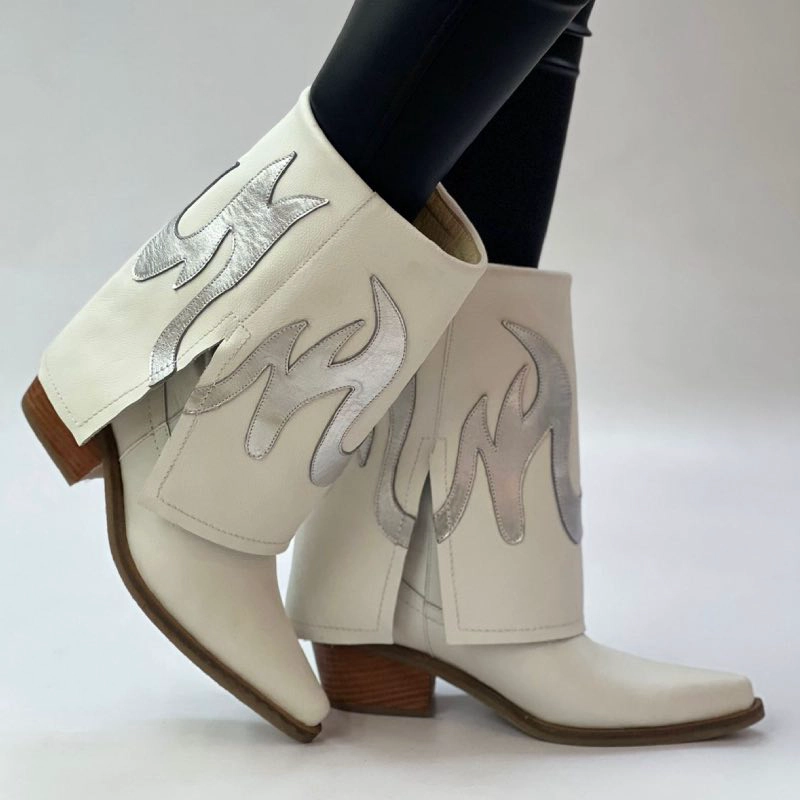 BOTA TESSIA BLANCO PLATA EXOTICA - 3