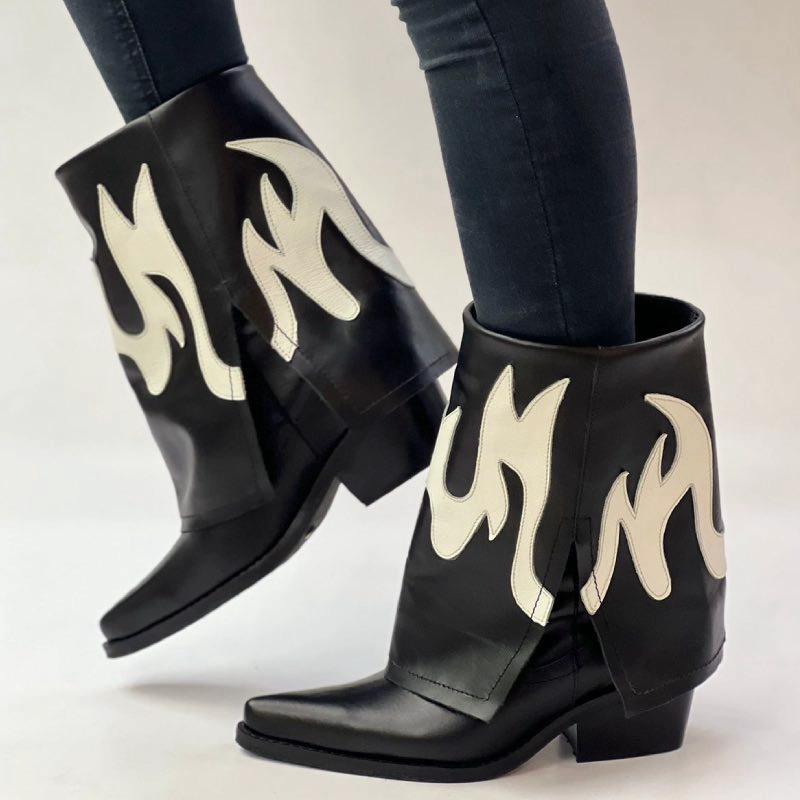 BOTA TESSA NEGRO MARFIL EXOTICA - 1