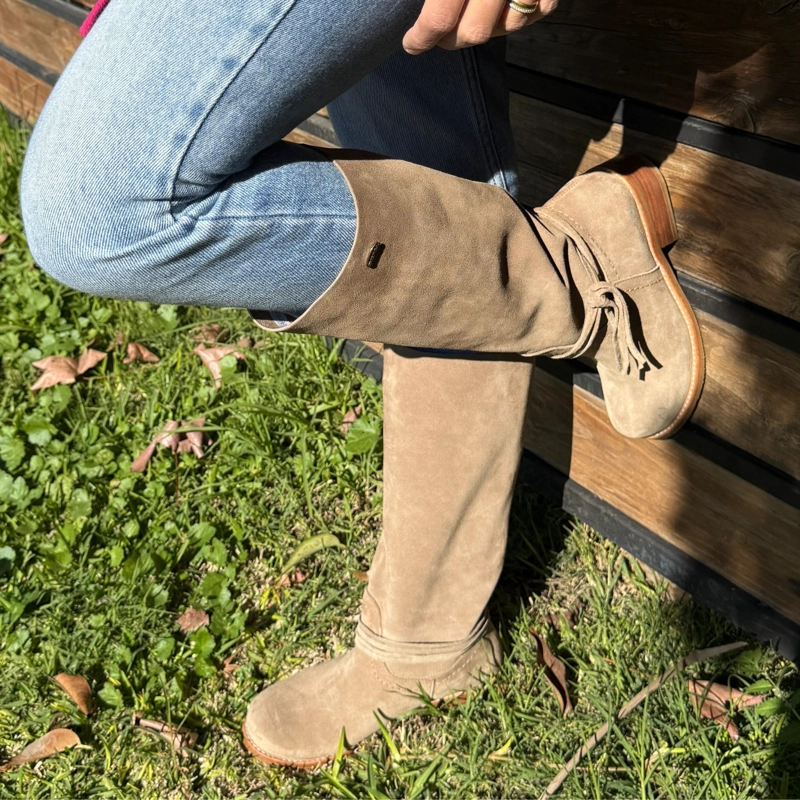 BOTA VALERIA RENO TAUPE EXOTICA - 4