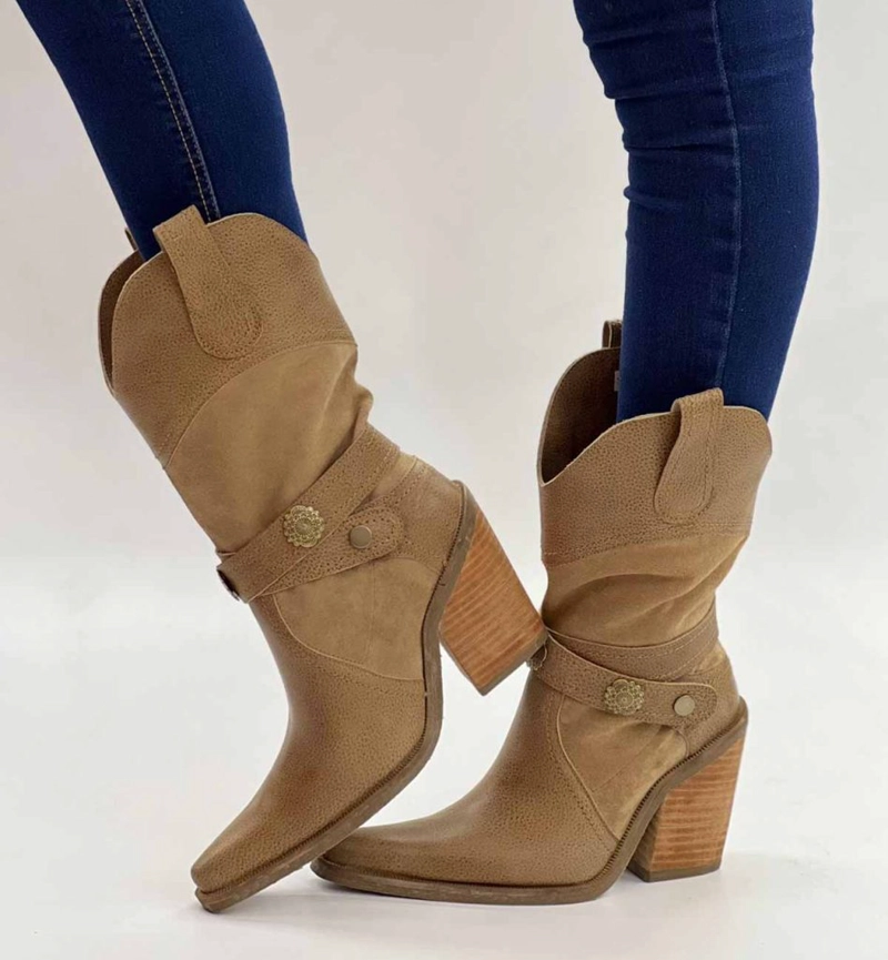BOTA LETTY RENO VISON TAUPE EXOTICA - 2