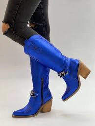 BOTA LILIA AZUL METALIZADO EXOTICA - 1