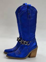 BOTA LILIA AZUL METALIZADO EXOTICA - 2