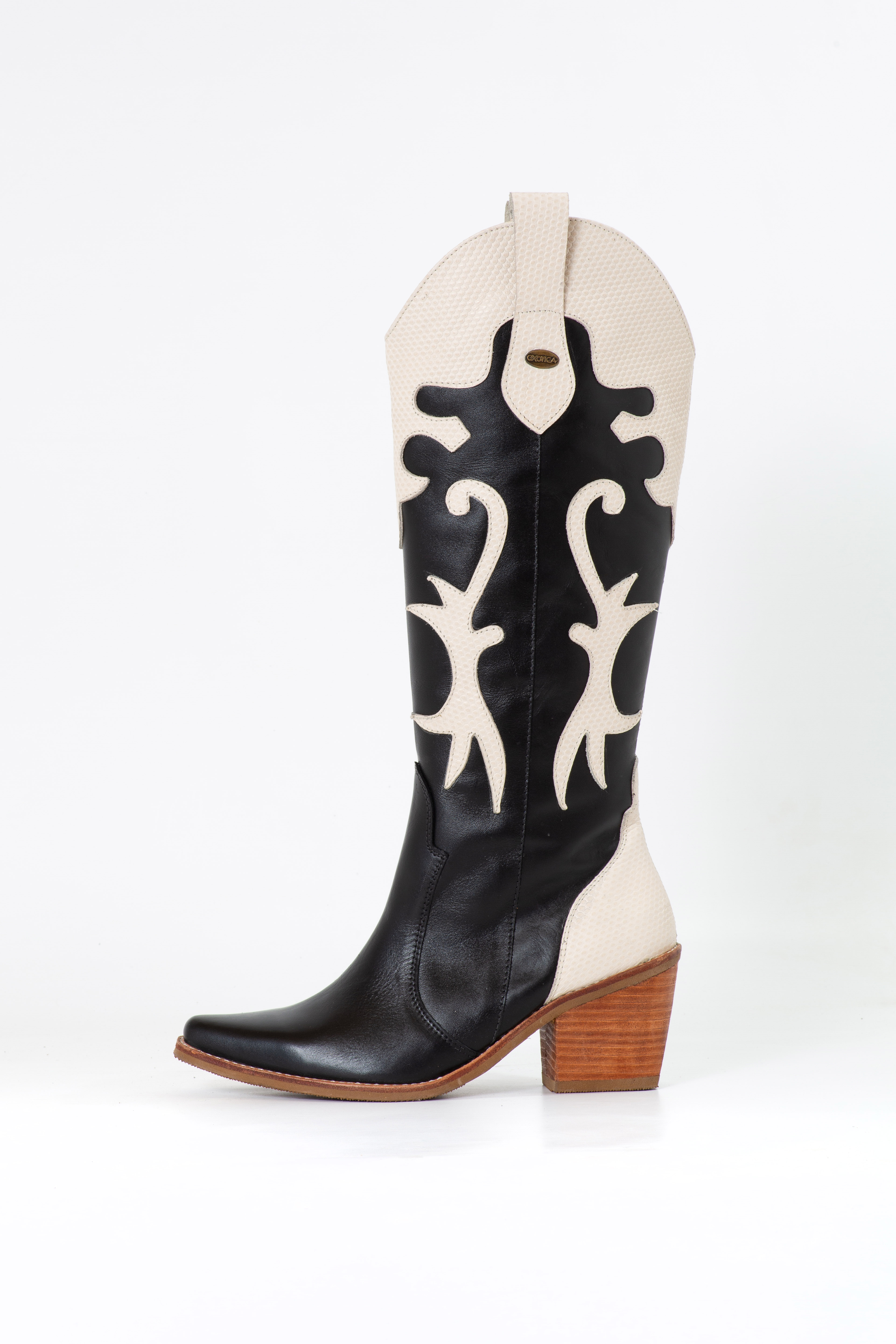 BOTA REGINE NEGRO MARFIL VIBORA EXOTICA - 2