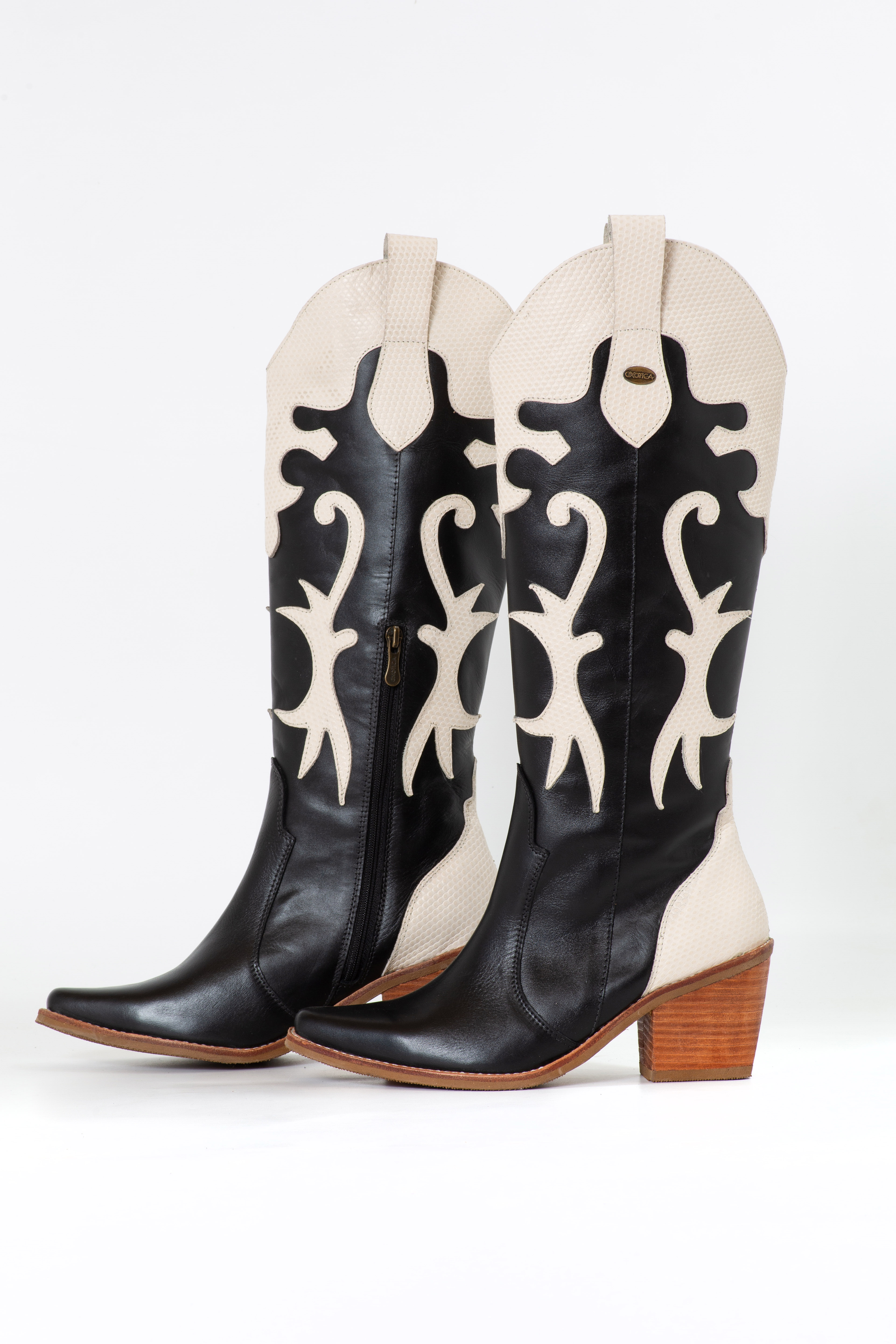 BOTA REGINE NEGRO MARFIL VIBORA EXOTICA - 3