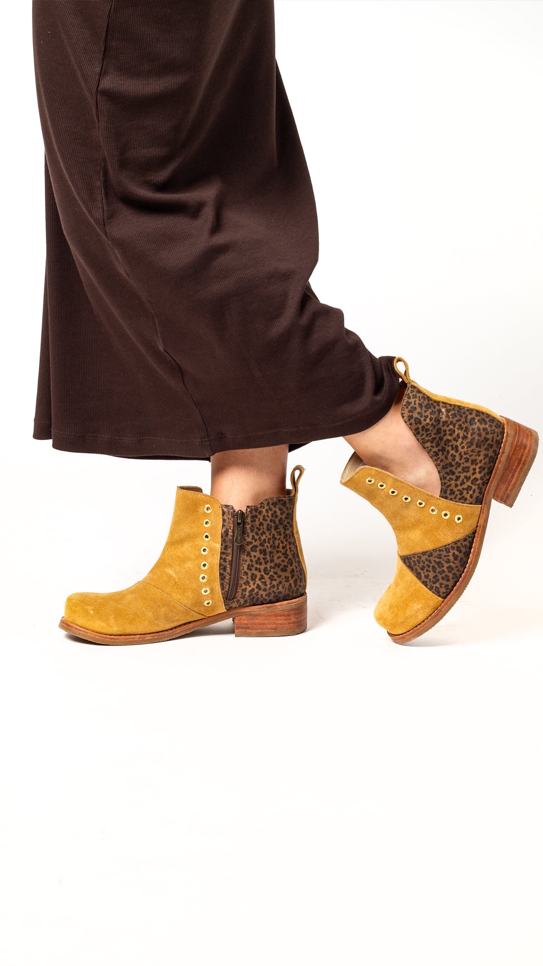 BOTIN SOL RENO MOSTAZA PRINT EXOTICA - 1