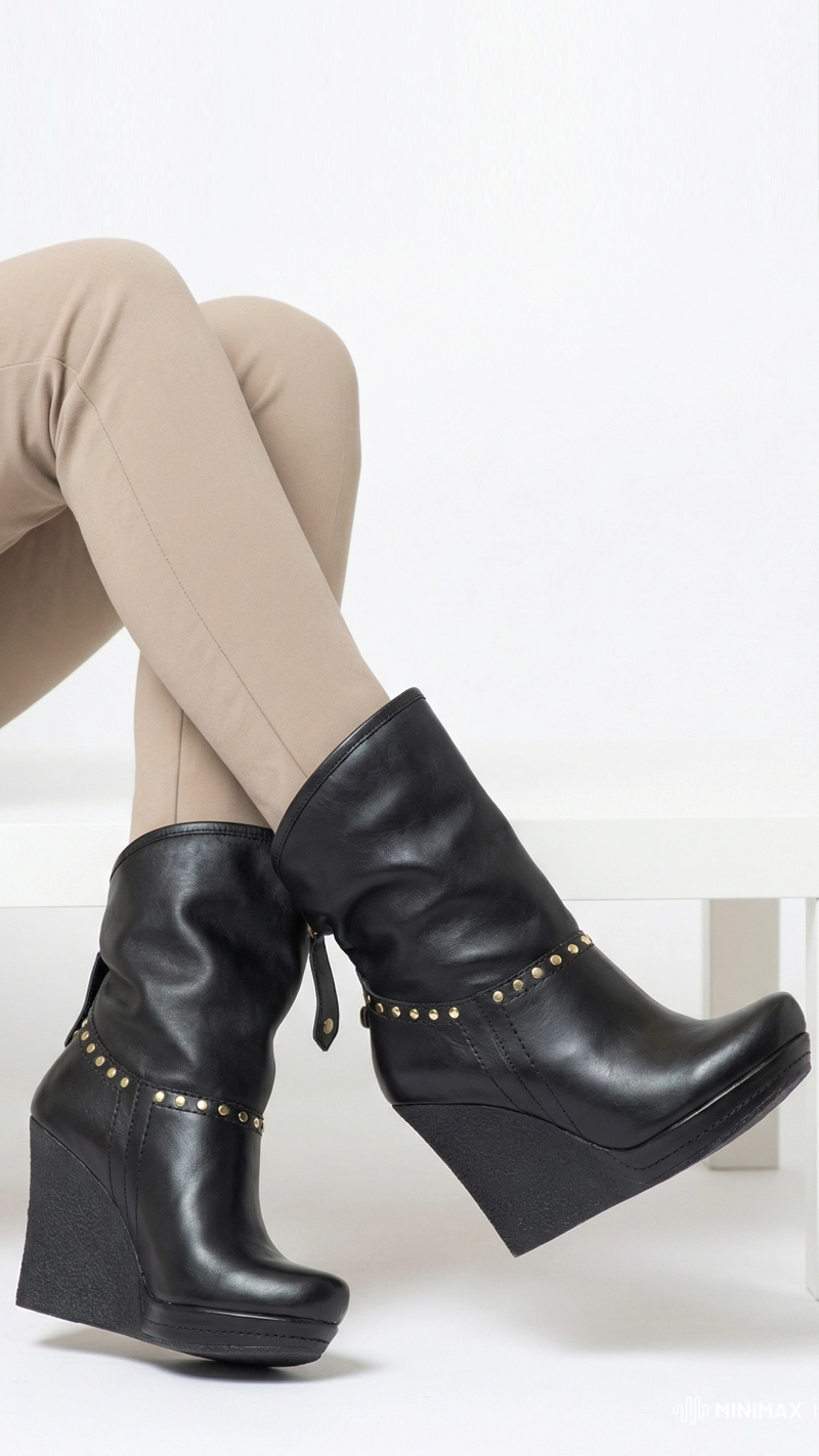 BOTIN GABRIELA NEGRO TACHAS EXOTICA - 1