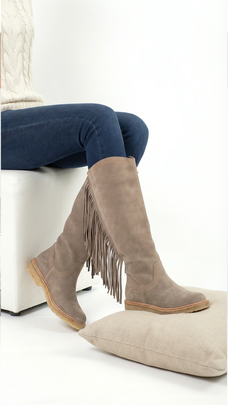 BOTA CAMILE RENO TAUPE EXOTICA - 3