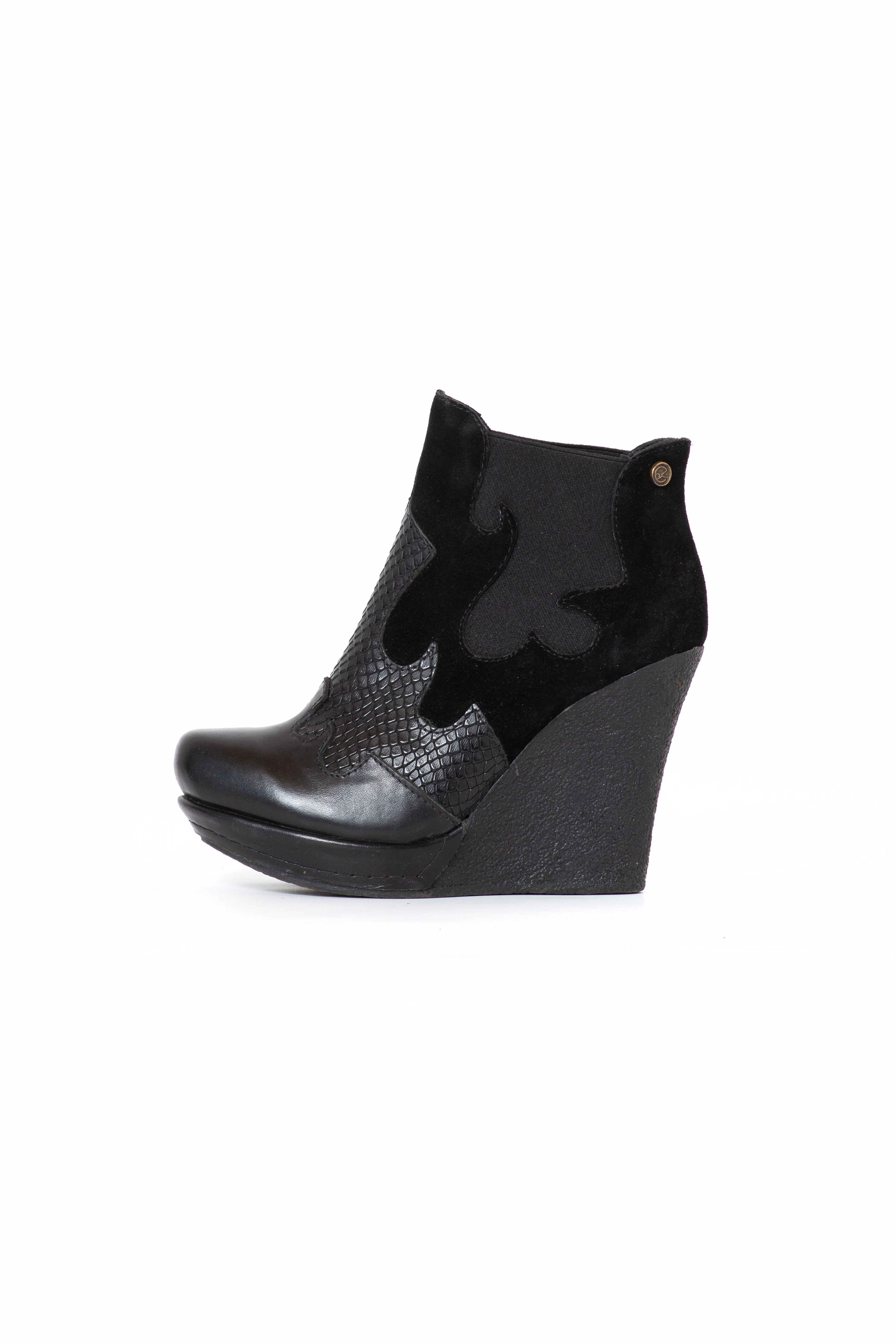 BOTIN TAMARA NEGRO VIBORA Y RENO EXOTICA - 2