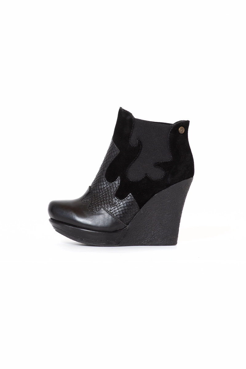 BOTIN TAMARA NEGRO VIBORA Y RENO EXOTICA - 2