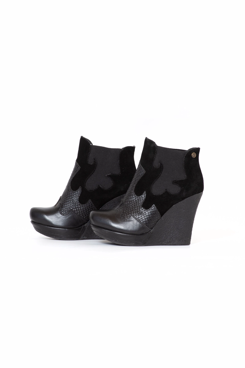 BOTIN TAMARA NEGRO VIBORA Y RENO EXOTICA - 3