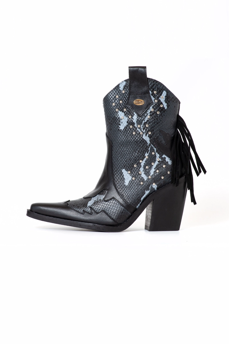 BOTIN EDITA NEGRO CASCABEL NEGRO RENO NEGRO EXOTICA - 3