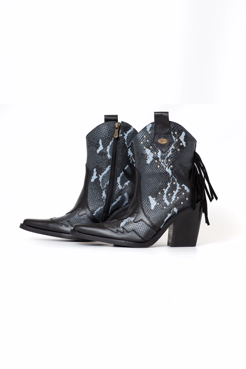 BOTIN EDITA NEGRO CASCABEL NEGRO RENO NEGRO EXOTICA - 4