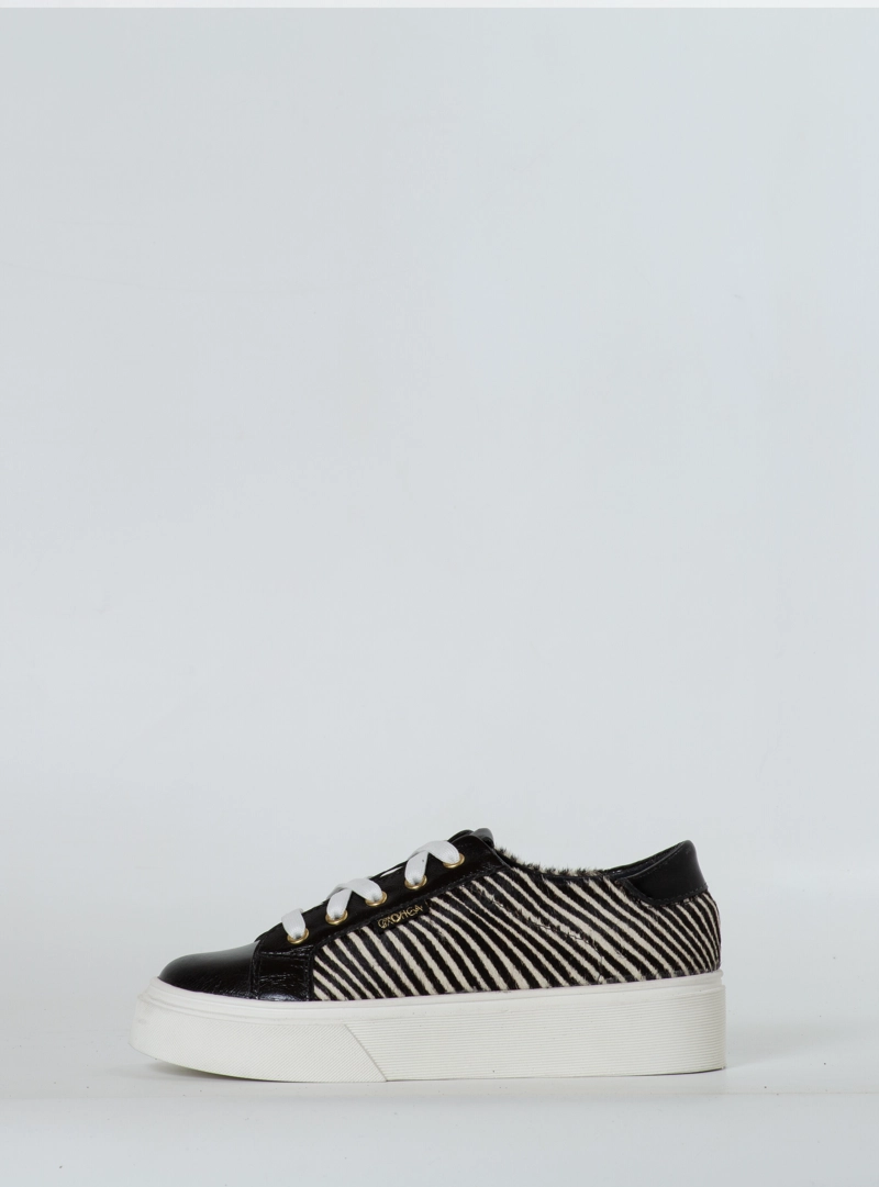 ZAPATILLA TAIRA NEGRO CEBRA EXOTICA - 5