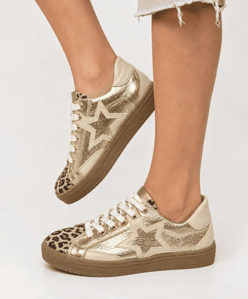 ZAPATILLA FELA DORADO ANIMAL PRINT EXOTICA 38