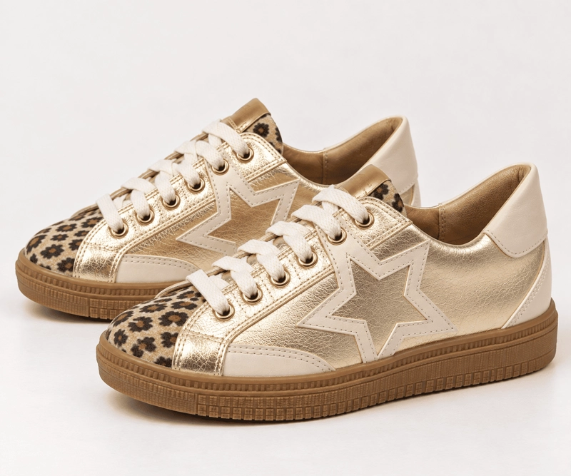 ZAPATILLA FELA DORADO ANIMAL PRINT EXOTICA - 3