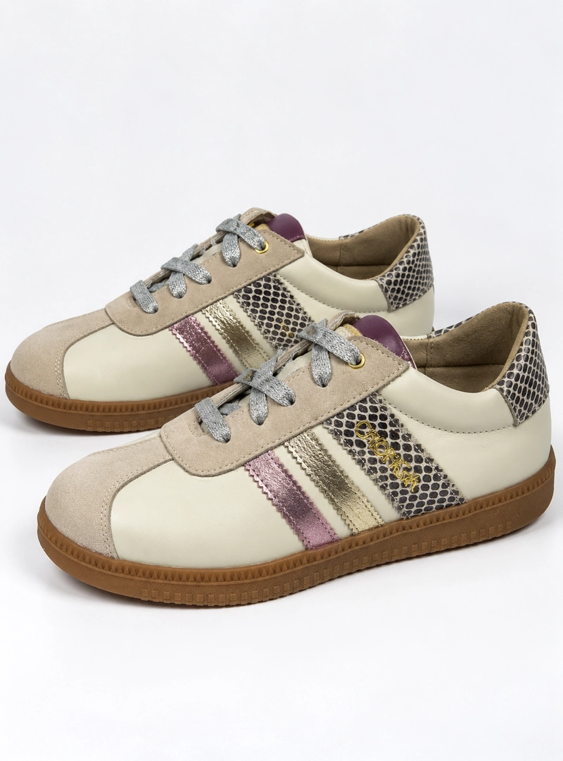 ZAPATILLA YARA MARFIL METALIZADOS EXOTICA - 3