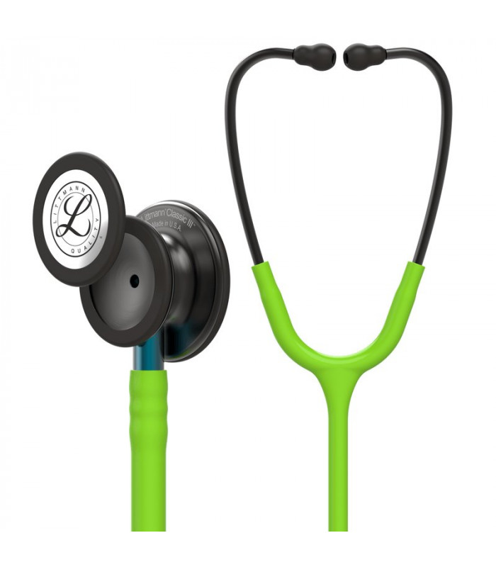 FONENDOSCOPIO 3M LITTMANN CLASSIC III VERDE LIMA ACABADO NEGRO VÁSTAGO AZUL 5875 - 1
