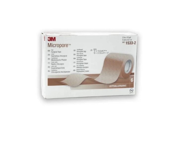 PACK 6 INSUMOS CURACIÓN 3M MICROPORE SIN DISPENSADOR 5 CM X 9.1 M PIEL 1533-2 - 1