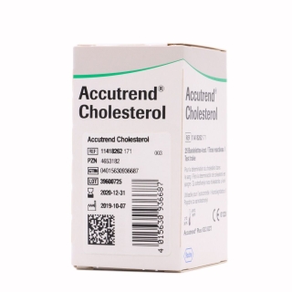 CINTAS REACTIVAS ROCHE TIRAS COLESTEROL ACCUTREND® 25 UNIDADES - 1