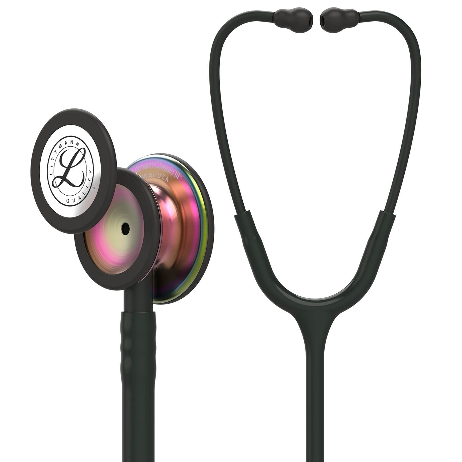 FONENDOSCOPIO-ESTETOSCOPIO 3M LITTMANN CLASSIC III NEGRO ARCOIRIS 5870 + ESTUCHE NEGRO - 1