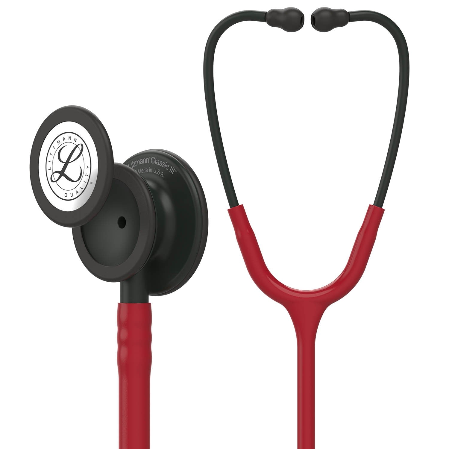 FONENDOSCOPIO-ESTETOSCOPIO 3M LITTMANN CLASSIC III BURDEO ACABADO NEGRO 5868 + ESTUCHE NEGRO - 1