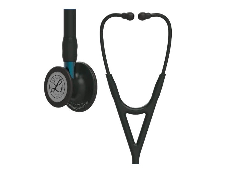 FONENDOSCOPIO 3M LITTMANN ESTETOSCOPIO CARDIOLOGY IV NEGRO ACABADO NEGRO VÁSTAGO AZUL - 1